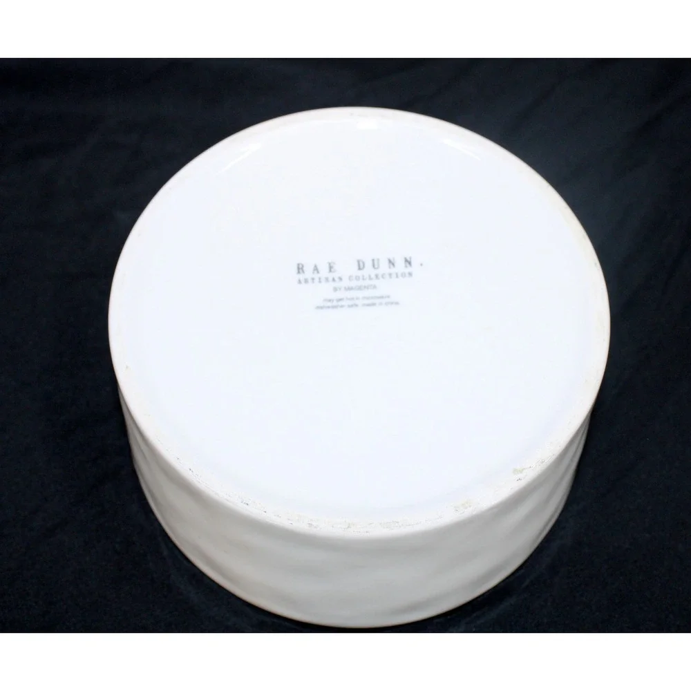 Rae Dunn DEVOUR Large White Ceramic Pet Dog Bowl Artisan Collection by Magenta